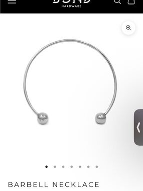 Bond Hardware Barbell Necklace in Polished Silver